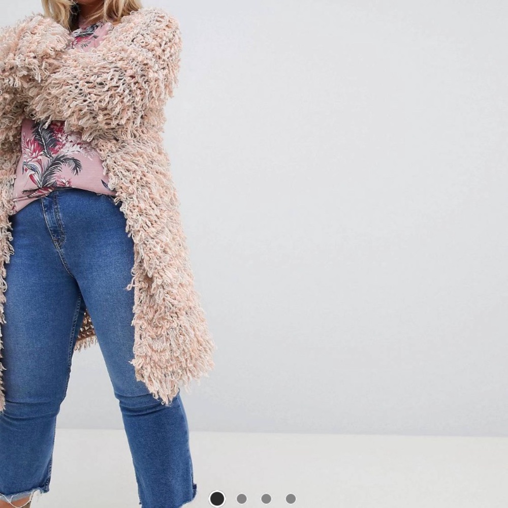 Oversized Pink Shag Sweater